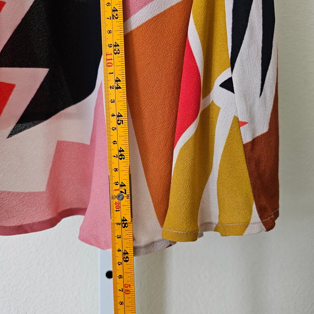 ANTHROPOLOGIE CONDITIONS APPLY Abstract Multicolored Slip Midi Dress Sz M - Picture 16 of 16